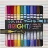 Vibrant set of double brush tip markers for art and coloring, featuring bright, dual tip design in a variety of colors from pink to black. Perfect for artists and creative projects.