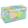 Colorful tropical leaf-patterned cosmetic bag from The Wraperie, perfect for storing skincare and makeup essentials. Bright, vibrant design ideal for travel and organizing everyday beauty products.