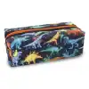 Bright colorful dinosaur-printed pencil case with zipper, fun stationery storage for kids and students, vibrant dinosaur pattern for school supplies, The Wraperie stationery accessories.