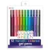 Bright metallic colored gel pens in a rainbow pack for creative and artistic projects, doodling, and writing. Perfect for school, office, or craft projects.