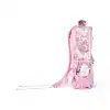 Backpack with pink, glittery, holographic design, featuring transparent and shiny elements, perfect for kids or teens, stylish and functional, ideal for school or casual outings.
