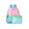 Vibrant pastel-colored kids' backpack and snack bag set featuring a cherry charm, perfect for school or back-to-school supplies at The Wraperie.