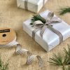 Grey gingham ribbon 10m