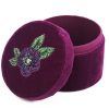 Purple flower round beaded box