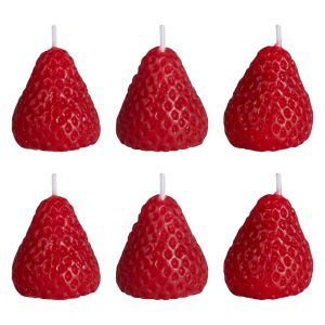 Red strawberry cake candles