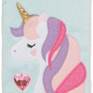 A5 lilac unicorn plush notebook