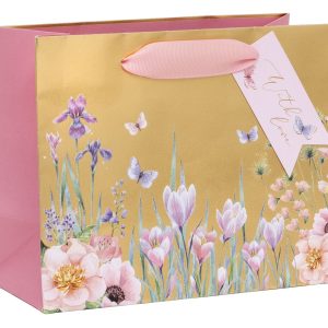 Golden Garden medium landscape gift bag gilded