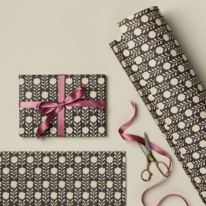 Ink flora gift wrap