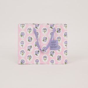 Violet meringue tiles medium block printed gift bag