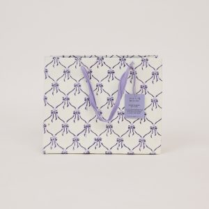 Violet meringue bows block printed medium gift bag