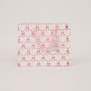 Pink sorbet bows medium block printed gift bag