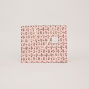 Blush dainty flowers large block printed gift bag