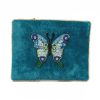 Blue butterfly small beaded pouch