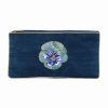 Blue pansy multi use beaded pouch