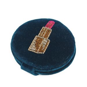 Lipstick compact beaded mirror