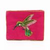 Pink hummingbird small beaded pouch