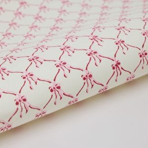 Bows pink sorbet block printed gift wrap