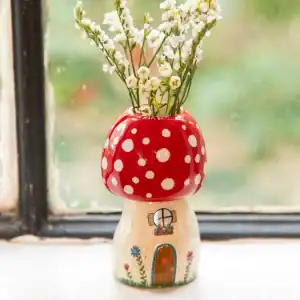 Mushroom bud vase