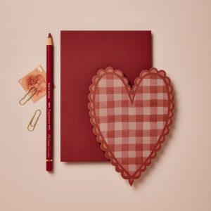 Red gingham heart card