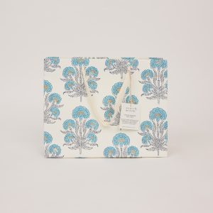 Blue opal aurora medium block printed gift bag