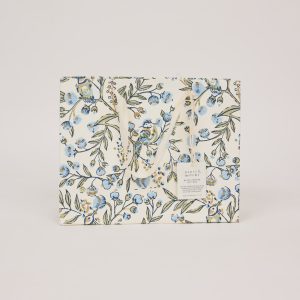Blue songbird medium block printed gift bag