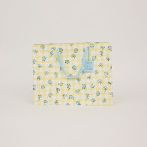 Alaska gingham block printed large gift bag