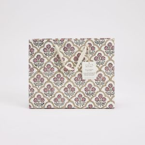Pink Earth trellis medium block printed giftbag