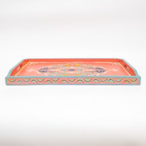 Handpainted wood tray  -Pink B