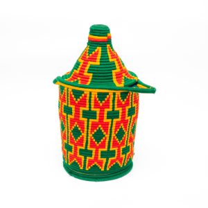 Large Moroccan basket - Red yellow green