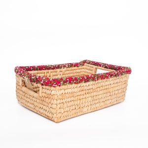 Large rectangle bead basket- Pink