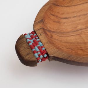 Wood bowl with beads