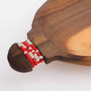 Wood bowl with beads