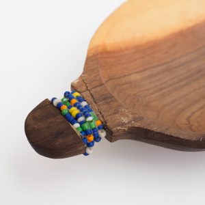Wood bowl with beads