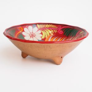 Mexican bowl- red orange floral