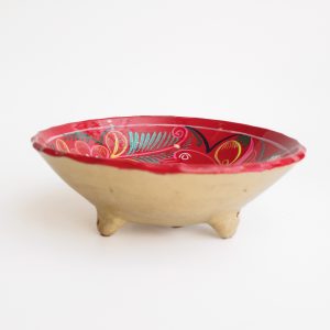 Mexican bowl- red swirl