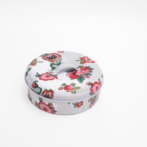 White floral tin- handle