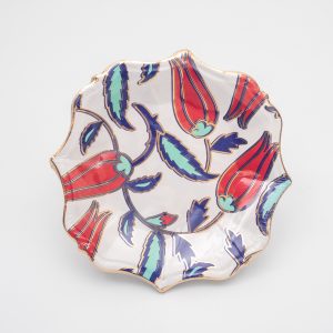 Turkish floral dessert plates