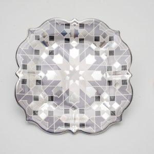 Geometric grey and silver plates