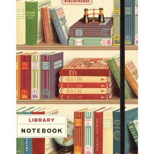 Library book notebook large with elastic closure