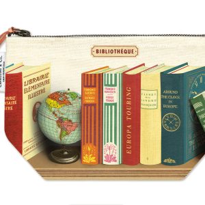 Library books vintage pouch