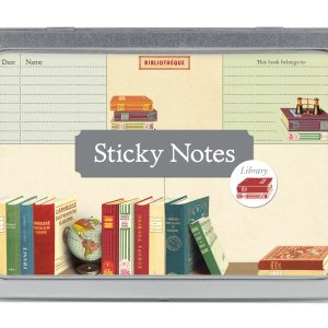 Library books sticky notes