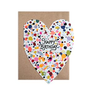 Birthday speckle cut out card