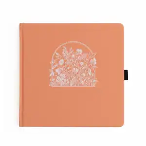 Wildflowers framed dot grid 8x8 notebook