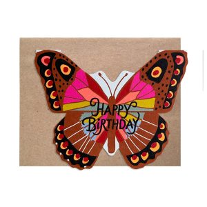 Rainbow cut out butterfly card