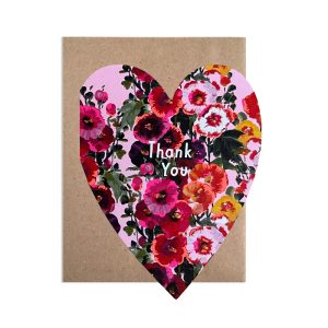 Thank you hollyhocks card