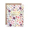 HBD Brittani floral gold glitter card
