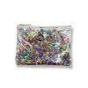Clear confetti midi clutch