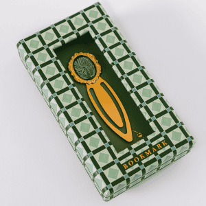 Mosaic botanical green metal clip bookmark