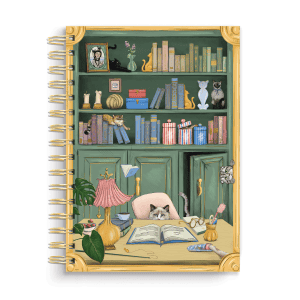 Cat library spiral notebook
