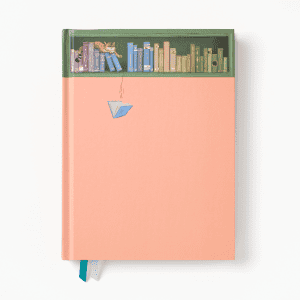 Sneaky cat bookshelf hardcover notebook